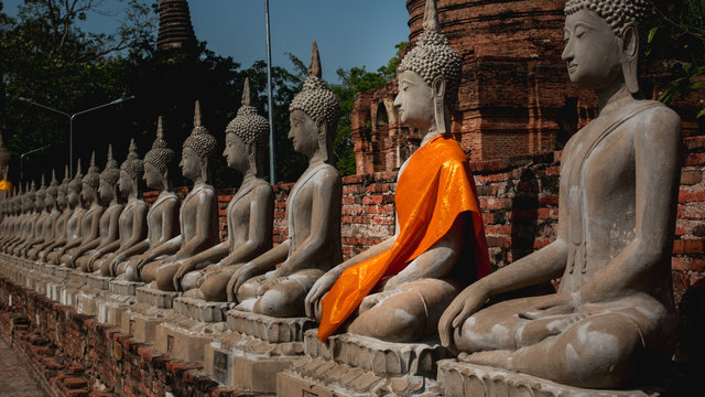 Ancient Buddha statue in Ayutthaya, Thailand
