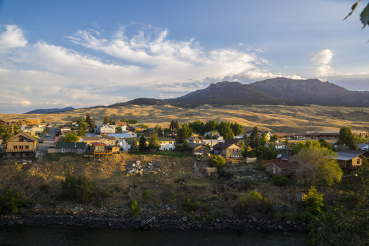 Gardiner, Montana looking toward Yellowstone Nationa Park