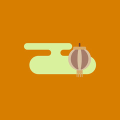 Obraz premium Vector illustration of Chinese new year celebration in flat style Chinese lantern in sky