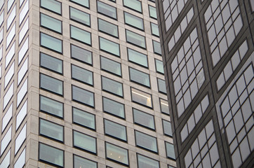 Fototapeta premium Midtown Manhattan NYC intersecting high-rise buildings architectural background