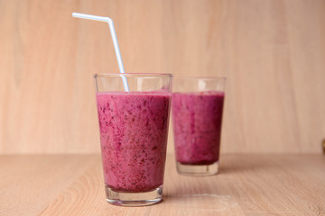 Blueberry smoothie with fresh berries