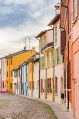 Fototapeta na wymiar colorful houses in Italian village