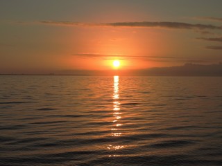 Fototapeta premium sunset in boggy