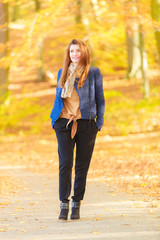 Modest girl in park