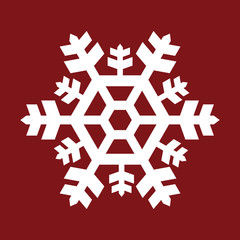 Snowflake Icon. Snowflake vector. Snowflake isolated on red background. Winter snowflake