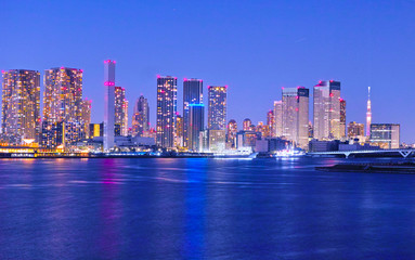 Fototapeta na wymiar 東京湾から見た東京の夜景