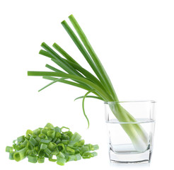 Green onion isolated on the white background