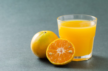 Fresh Tangerine orange fruit and juice,healthy food