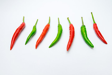 chilli on white background