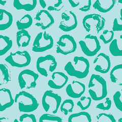 Vector illustration Leopard print seamless pattern. Mint color background