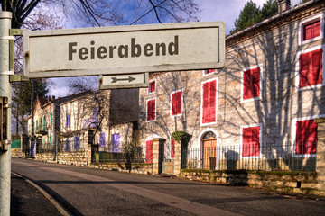 Fototapeta premium Schild 185 - Feierabend