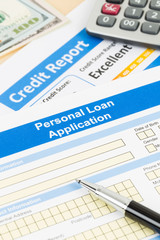 Personal loan application form excellent credit score with calcu