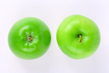 Green Apples on the white background
