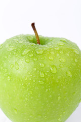 Closeup of f resh apple on the white background