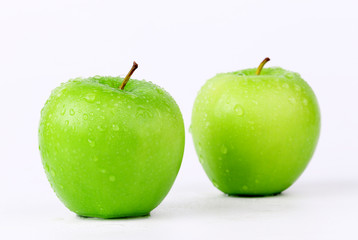 Fresh apples on the white background