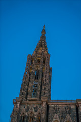 Fototapeta premium View of Strasbourg Cathedral from ground. Alsace