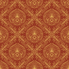 Wallpaper in the Style of Baroque. Seamless Pattern. Elegant Luxury Texture for Textile, Wallpapers, Backgrounds and Wrapping.