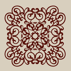 Lace ornament. Template for decorative panels. The image is suitable for printing, engraving, laser cut paper, wood, metal, stencil making