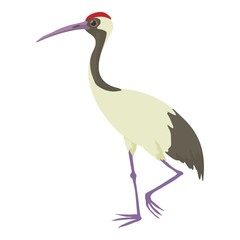Chinese crane icon. Cartoon illustration of chinese crane vector icon for web