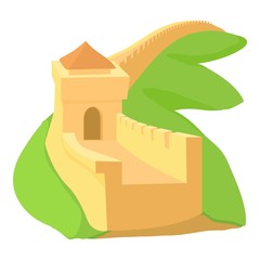 Chinese wall icon. Cartoon illustration of chinese wall vector icon for web