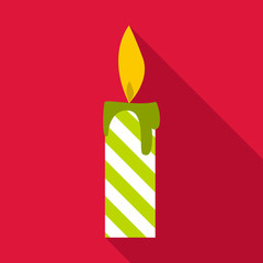 Candle icon. Flat illustration of candle vector icon for web