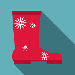 Rubber boot icon. Flat illustration of cap vector icon for web