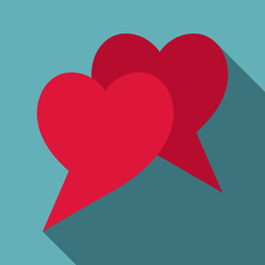 Two hearts icon. Flat illustration of two hearts vector icon for web