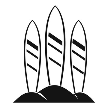 Serfing board icon. Simple illustration of serfing board vector icon for web