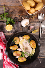 baked fish with potato