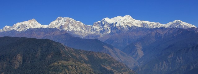Snow capped Manaslu and other mountains