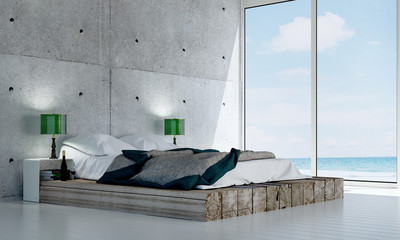 The interior of bedroom and sea view design