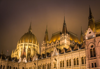 Fototapeta na wymiar Budapest Hungarian Parliament in a winter night