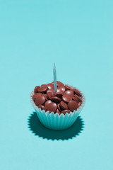 Cake with pills. Eating pills. Concept shot for drug abuse or ph