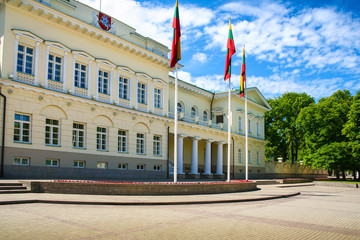 Vilnius, Lithuania - June 17: Exterior of the Presidential palace in Vilnius city on June 17, 2006. Vilnius, Lithuania.