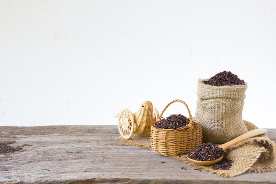 Asian group of grain rice,black rice,red rice ,rice riceberry in