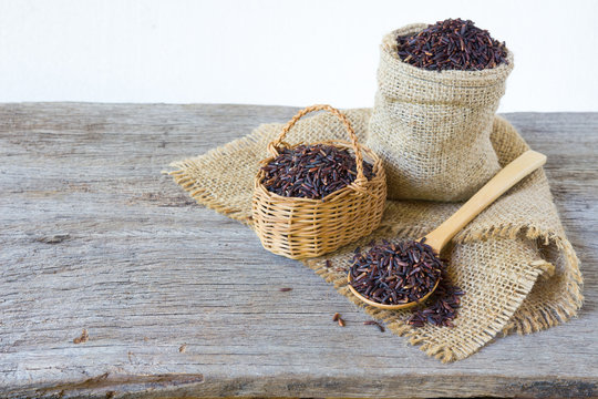 Asian group of grain rice,black rice,red rice ,rice riceberry in