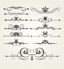 Vector Set of calligraphic Elements Design