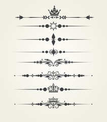 Vector set. Victorian Scrolls, dividers. Decorative elements.