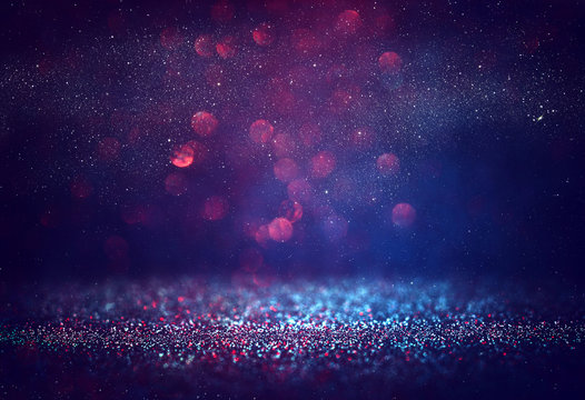 Red glitter vintage lights background © tomertu