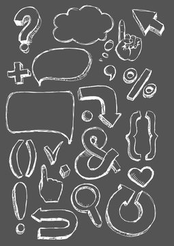 Vector hand-drawn signs