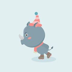 Cartoon funny rhinoceros.
