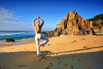 Fototapeta na wymiar Yoga live a stress free healthy life