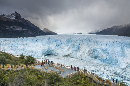 Observation deck on Perito Moreno Glacier. Patagonia. Argentinian 