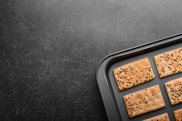 Cereal cookies on baking tray