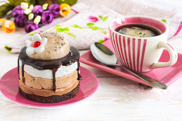 Cup of coffee and cake