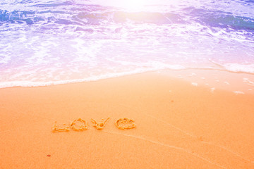 The inscription on the sand. Love.