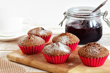 muffins with cocoa