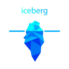 Polygonal iceberg in water icon.