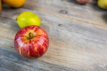 fruits on wooden background