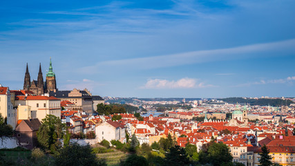 Naklejka na ściany i meble Prague Castle and Saint Vitus Cathedral, Czech Republic. Panoramic view